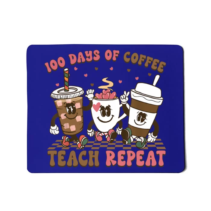 Groovy 100 Days Of Coffee Teach Repeat Cute Coffee Class Cute Gift Mousepad