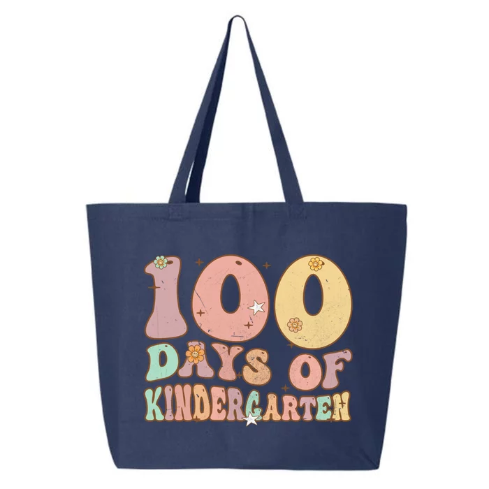 Groovy 100 Days Of Kindergarten For Teacher Cute 100 Days Of Cool Gift 25L Jumbo Tote