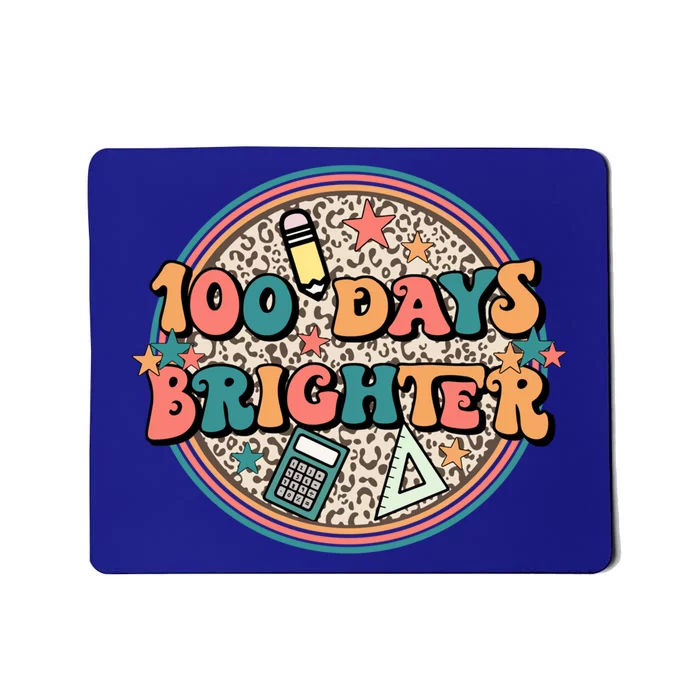 Groovy 100 Days Of School Retro Teacher 100 Days Brighter Gift Mousepad