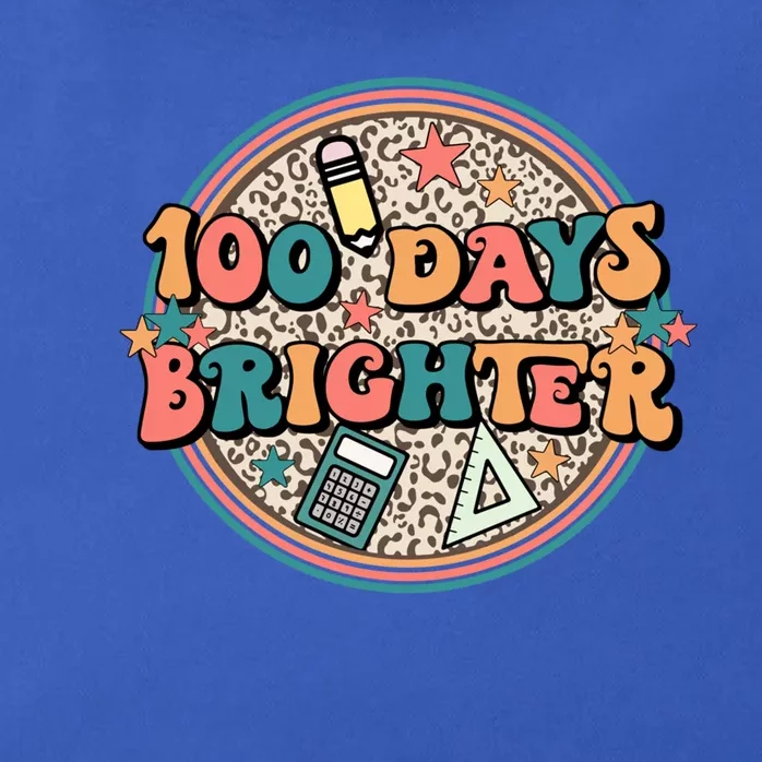 Groovy 100 Days Of School Retro Teacher 100 Days Brighter Gift Zip Tote Bag