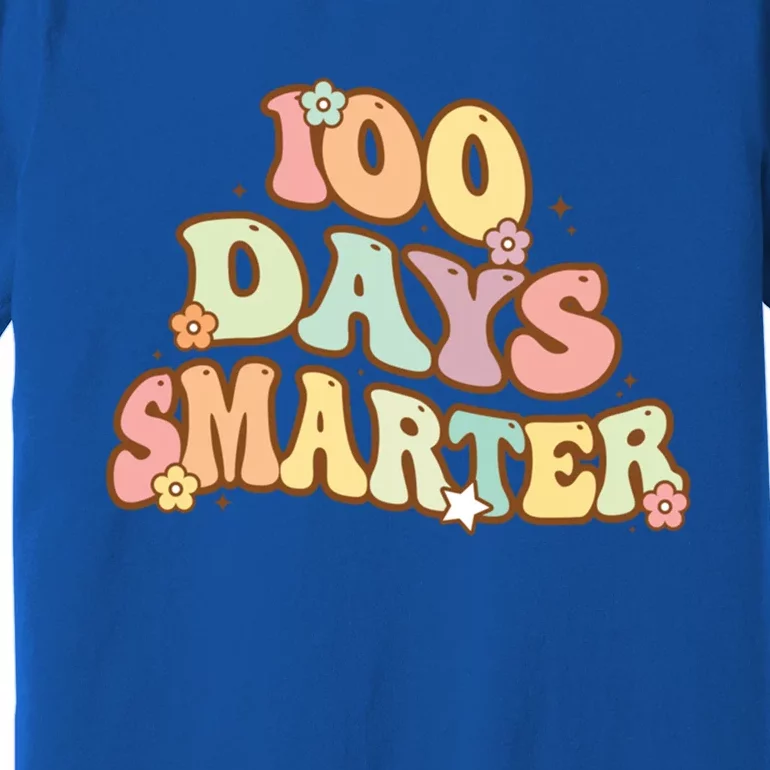 Groovy 100 Days Smarter Teacher Student 100th Day Of School Gift Premium T-Shirt