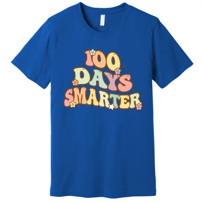 Groovy 100 Days Smarter Teacher Student 100th Day Of School Gift Premium T-Shirt