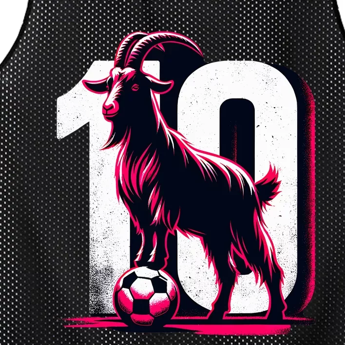 Goat 10 Funny Soccer Day Lover 2024 Mesh Reversible Basketball Jersey Tank