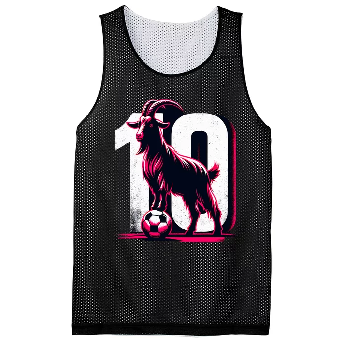 Goat 10 Funny Soccer Day Lover 2024 Mesh Reversible Basketball Jersey Tank