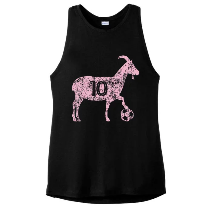 Goat 10 Funny Soccer Ladies Tri-Blend Wicking Tank