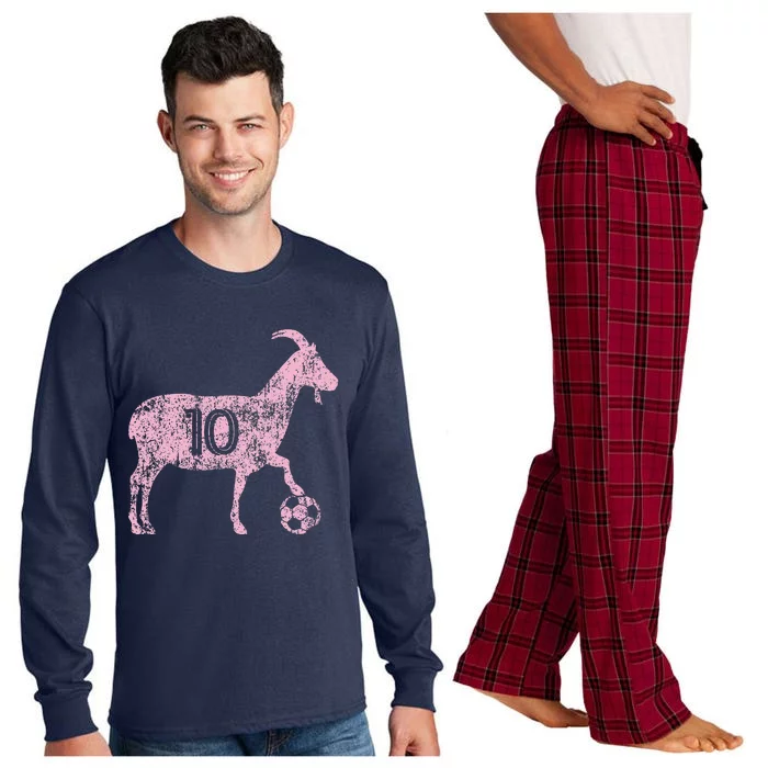 Goat 10 Funny Soccer Long Sleeve Pajama Set