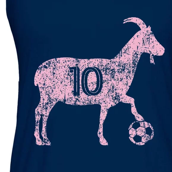 Goat 10 Funny Soccer Ladies Essential Flowy Tank