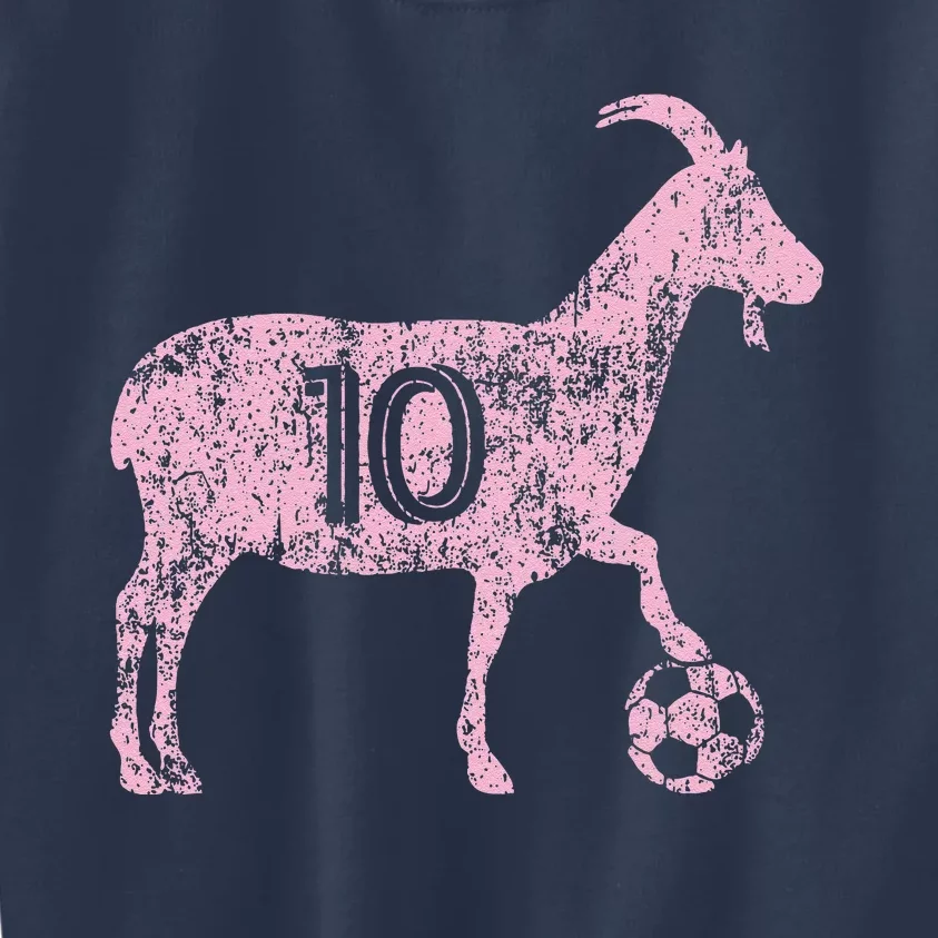 Goat 10 Funny Soccer Kids Sweatshirt