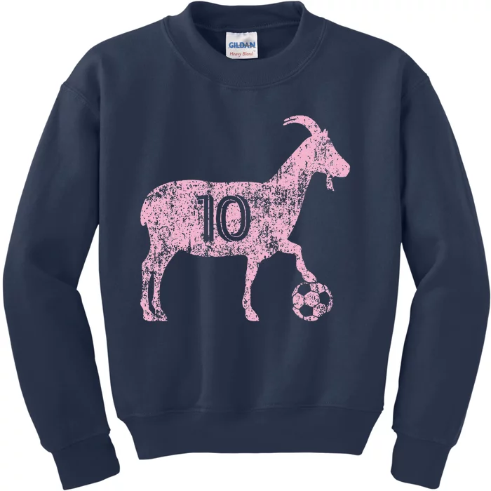 Goat 10 Funny Soccer Kids Sweatshirt