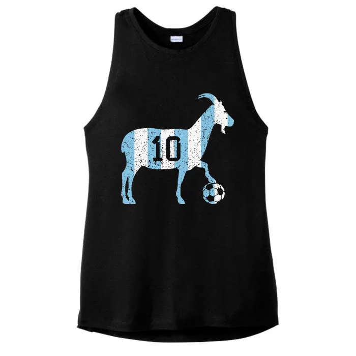 Goat 10 Funny Soccer Ladies Tri-Blend Wicking Tank