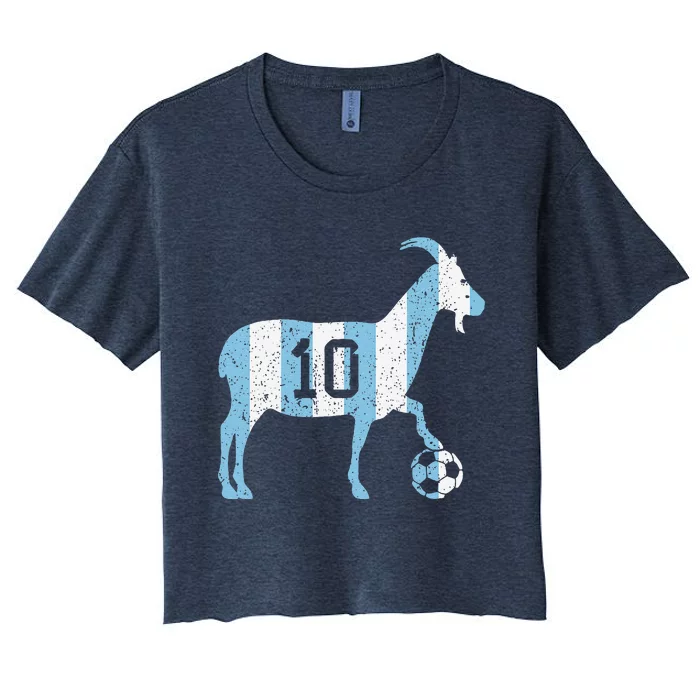 Goat 10 Funny Soccer Women's Crop Top Tee