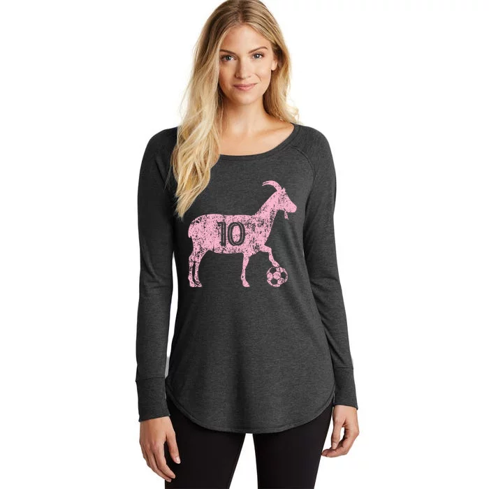 Goat 10 Funny Soccer Women's Perfect Tri Tunic Long Sleeve Shirt