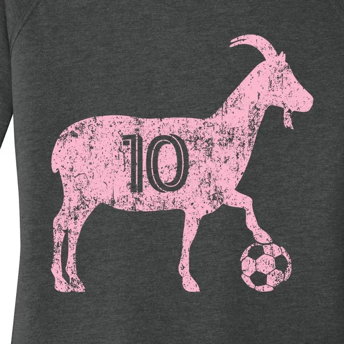 Goat 10 Funny Soccer Women's Perfect Tri Tunic Long Sleeve Shirt