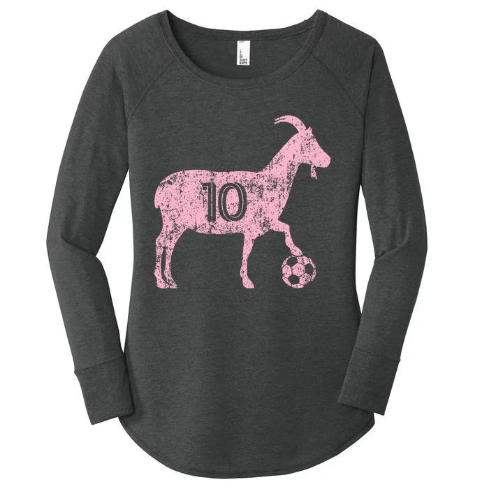 Goat 10 Funny Soccer Women's Perfect Tri Tunic Long Sleeve Shirt