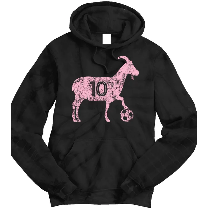 Goat 10 Funny Soccer Tie Dye Hoodie