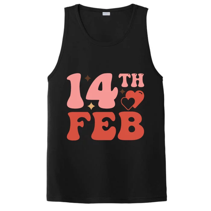 Groovy 14th Feb Retro Valentine's Day Gift Performance Tank