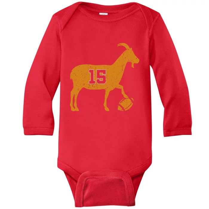 Goat 15 | Funny Fotball Baby Long Sleeve Bodysuit