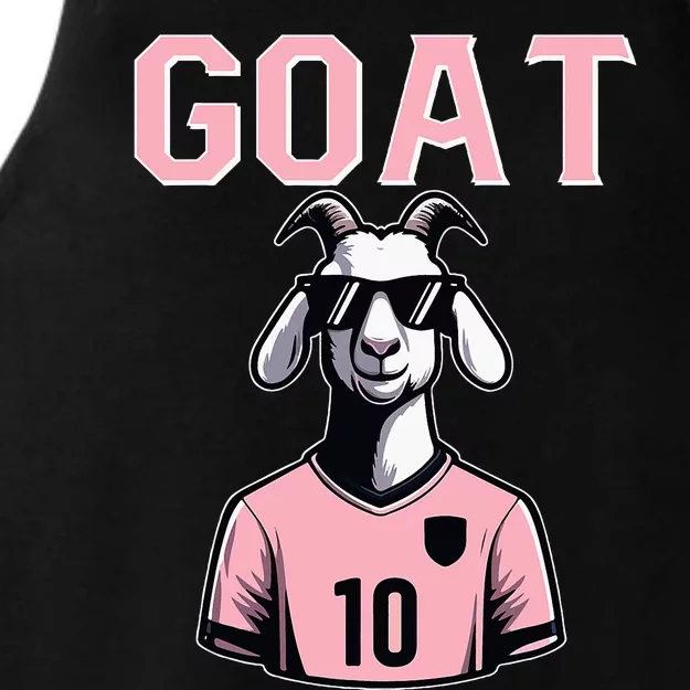 Goat 10 For Women Funny Soccer Ladies Tri-Blend Wicking Tank