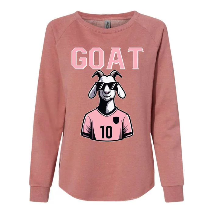 Goat 10 For Women Funny Soccer Womens California Wash Sweatshirt