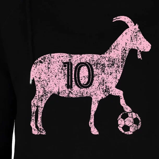 Goat 10 Funny Soccer Womens Funnel Neck Pullover Hood