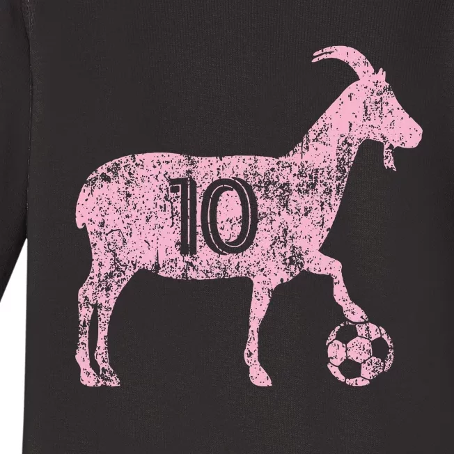 Goat 10 Funny Soccer Baby Long Sleeve Bodysuit