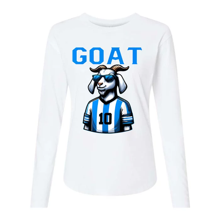 Goat 10 Funny Soccer Womens Cotton Relaxed Long Sleeve T-Shirt