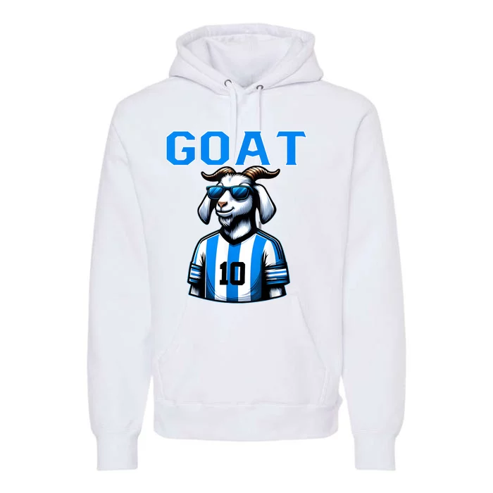 Goat 10 Funny Soccer Premium Hoodie