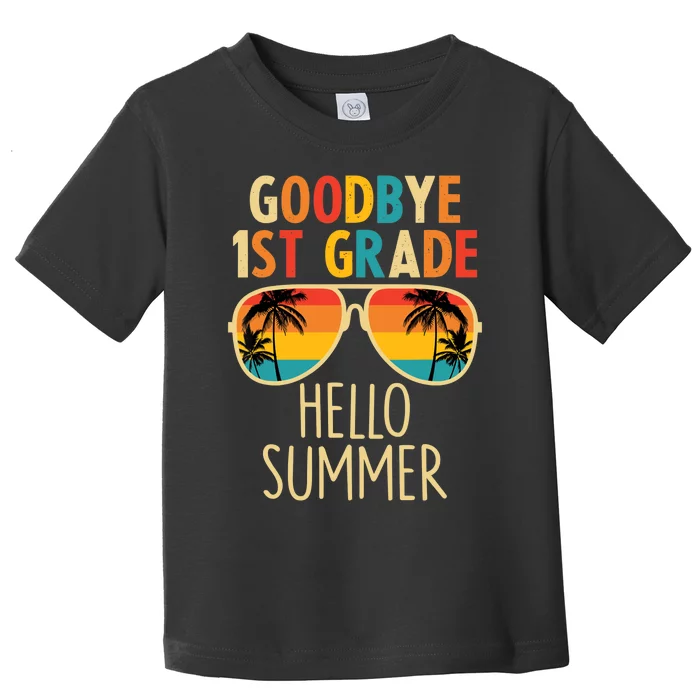 Goodbye 1st Grade Hello Summer Last Day Of School Boy Toddler T-Shirt