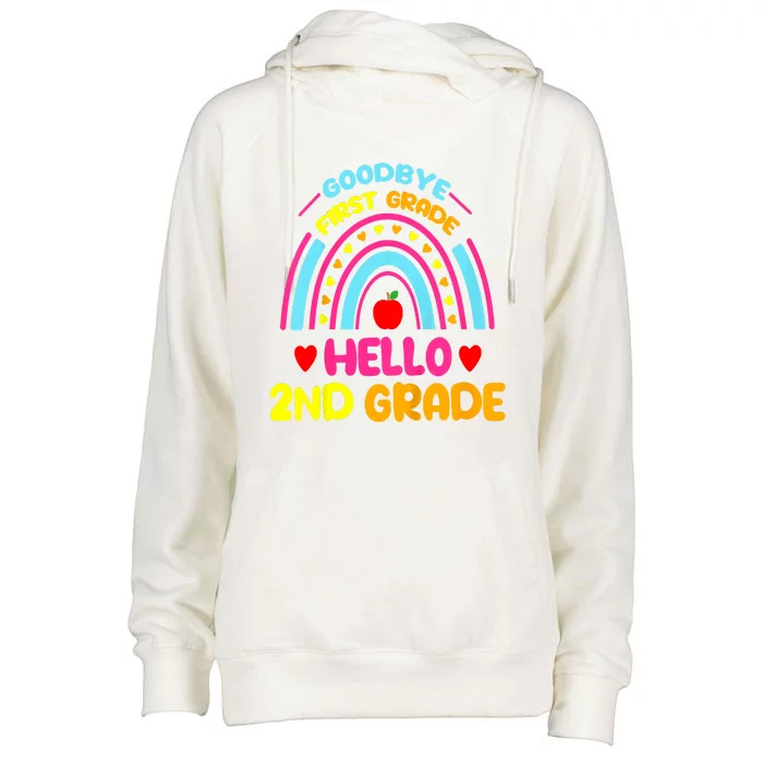 Goodbye 1st Grade Hello 2nd Grade Graduation Womens Funnel Neck Pullover Hood