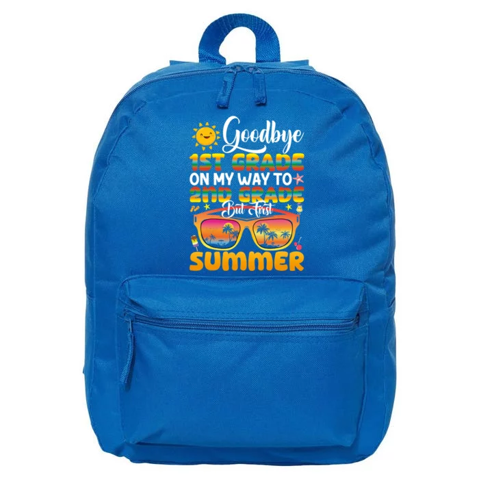 Goodbye 1st Grade Graduation To 2nd Grade Hello Summer Gift 16 in Basic Backpack