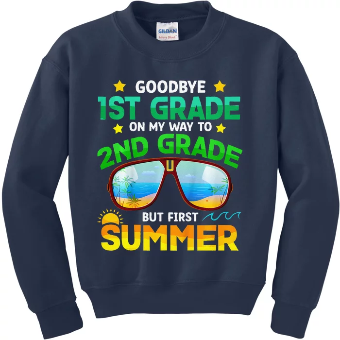 Goodbye 1st Grade Way To 2nd Grade First Summer Graduation Kids Sweatshirt