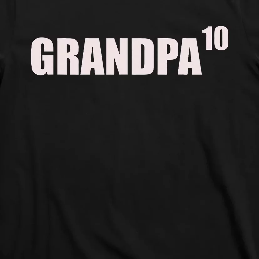 Grandpa 10 Grandkids 10th Time Cubed Grandpa Of Ten T-Shirt