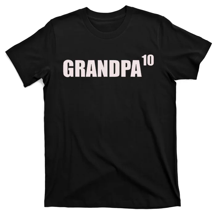 Grandpa 10 Grandkids 10th Time Cubed Grandpa Of Ten T-Shirt