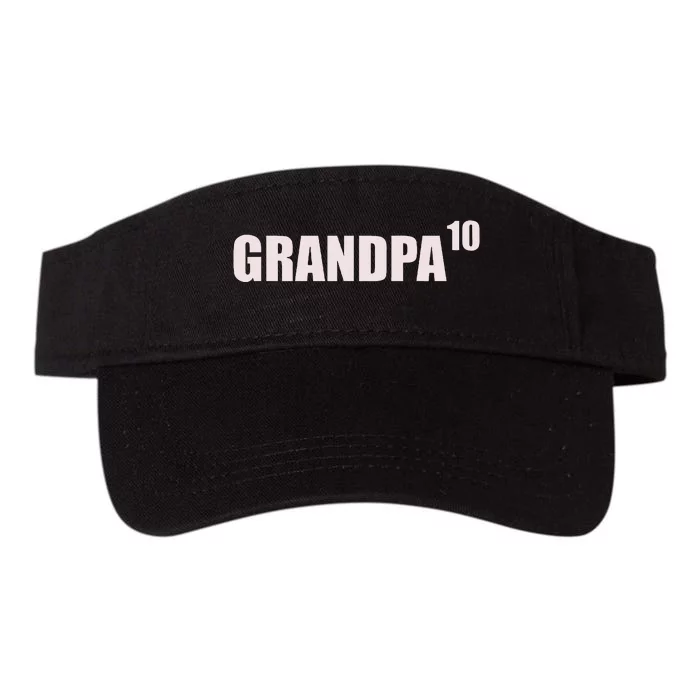 Grandpa 10 Grandkids 10th Time Cubed Grandpa Of Ten Valucap Bio-Washed Visor