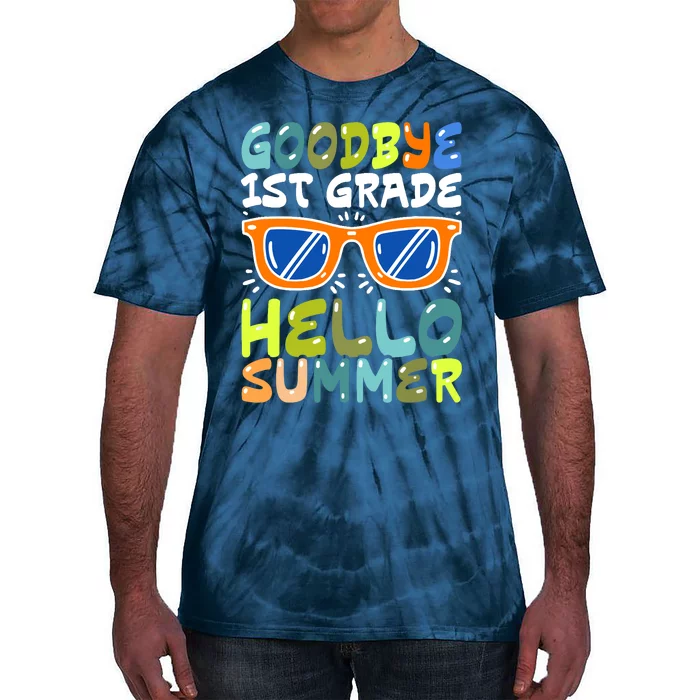 Goodbye 1st Grade Hello Summer Last Day Of School Boy Tie-Dye T-Shirt