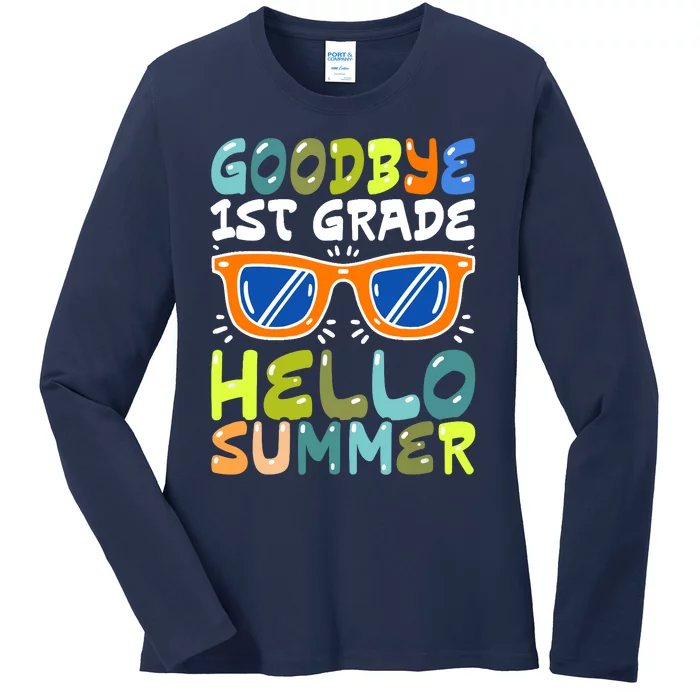 Goodbye 1st Grade Hello Summer Last Day Of School Boy Ladies Long Sleeve Shirt