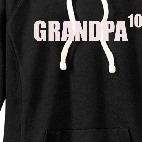 Grandpa 10 Grandkids 10th Time Cubed Grandpa Of Ten Women's Fleece Hoodie