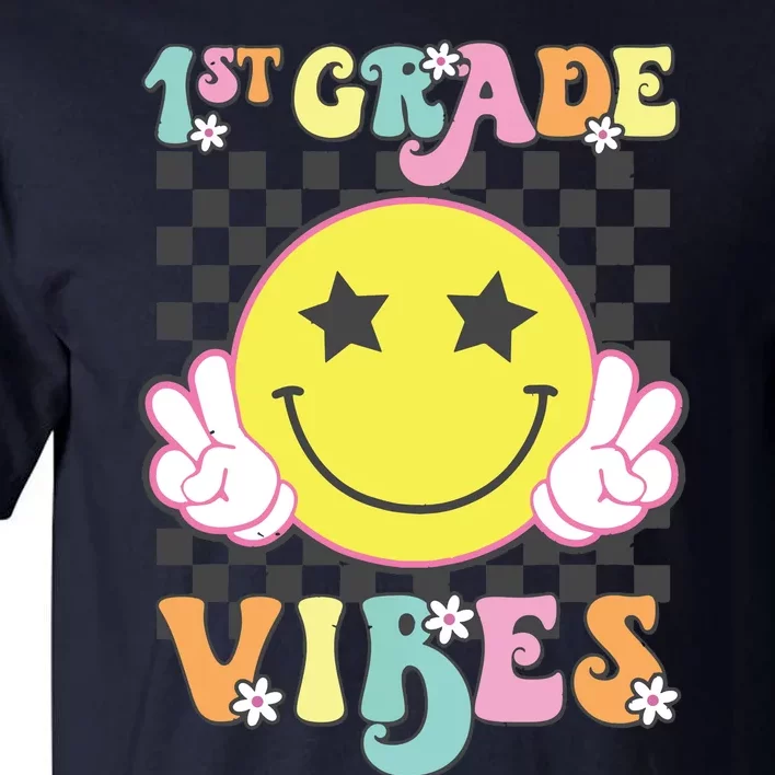 Girl 1st Grade Vibes Smile Face Back To School First Grade Tall T-Shirt