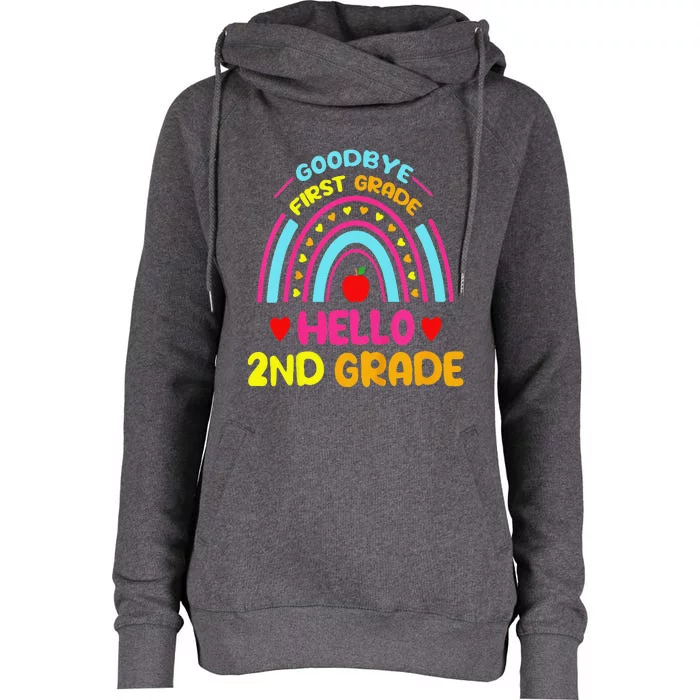 Goodbye 1st Grade Hello 2nd Grade Graduation Womens Funnel Neck Pullover Hood