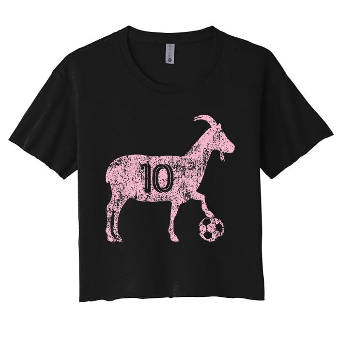 Goat 10 Hoodie For Funny Soccer Women's Crop Top Tee