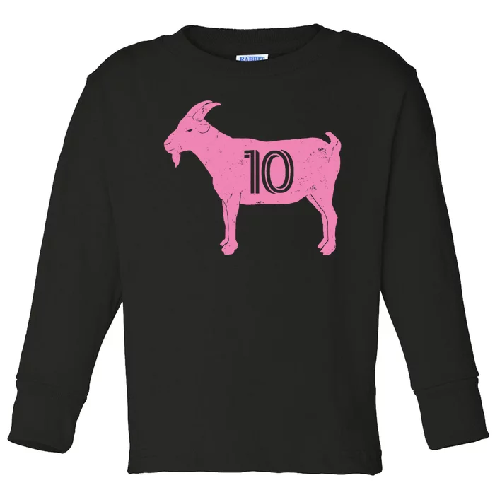 Goat 10 Miami Soccer Toddler Long Sleeve Shirt