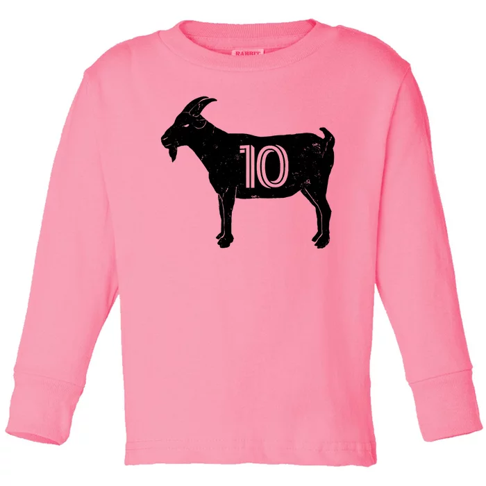 Goat 10 Miami Soccer Team Toddler Long Sleeve Shirt