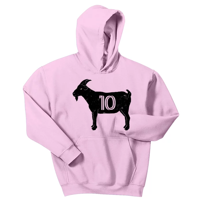 Goat 10 Miami Soccer Team Kids Hoodie