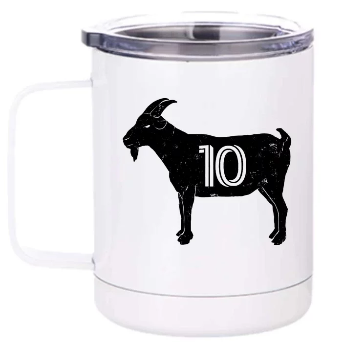 Goat 10 Miami Soccer Team Front & Back 12oz Stainless Steel Tumbler Cup