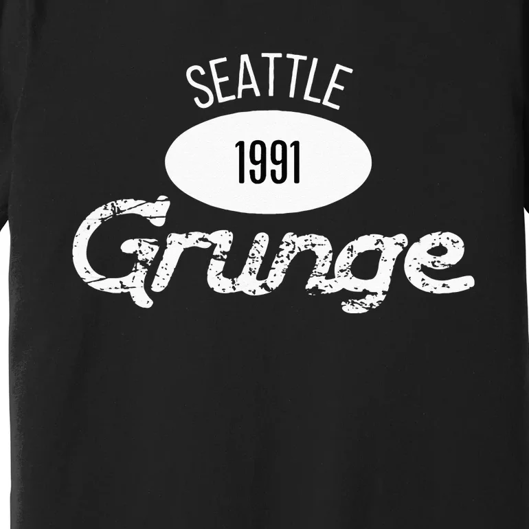 Grunge 1991 Seattle 90s Music Retro Rock Music Gen X Premium T-Shirt