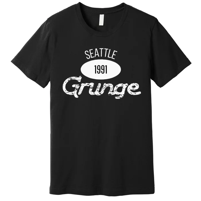 Grunge 1991 Seattle 90s Music Retro Rock Music Gen X Premium T-Shirt