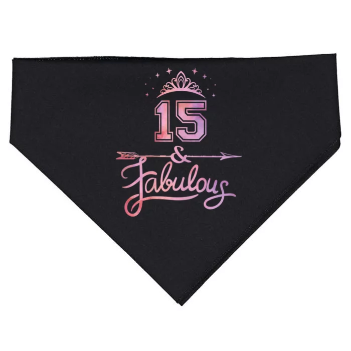 Girl 15 Years Old And Fabulous Girl 15th Birthday USA-Made Doggie Bandana