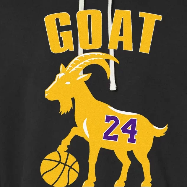 Goat 24 Cute Funny Basketball Garment-Dyed Fleece Hoodie