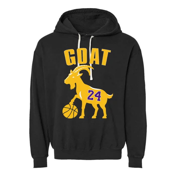 Goat 24 Cute Funny Basketball Garment-Dyed Fleece Hoodie