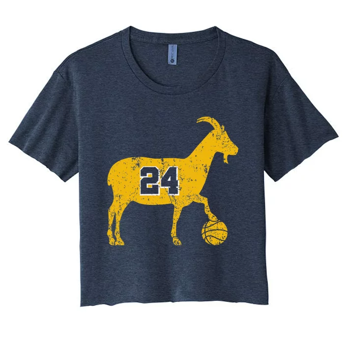 Goat 24 Cute Funny La Basketball Women's Crop Top Tee